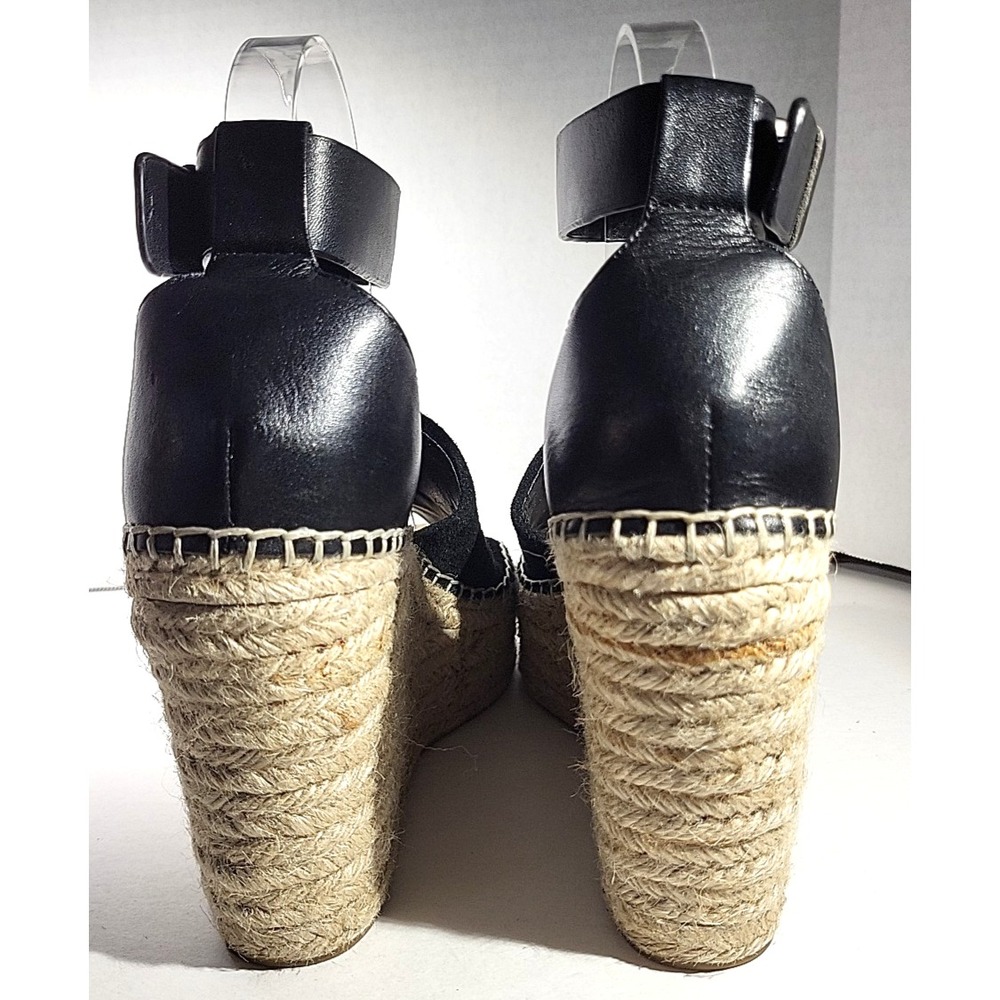 Marc Fisher LTD Adalyn Espadrille Wedge Sandals Black Suede Women's 7.5 - Picture 6 of 9